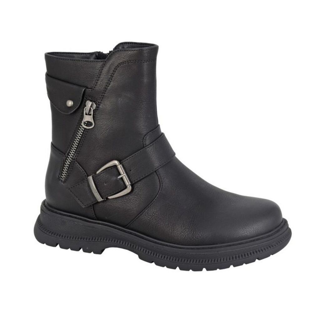 Cipriata Womens/Ladies Tilda PU Biker Boots / Black